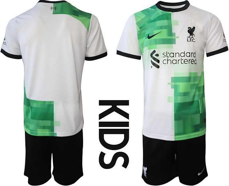 Liverpool Dětské Venkovní Dres Komplet 2023-2024 Krátký Rukáv + trenýrky