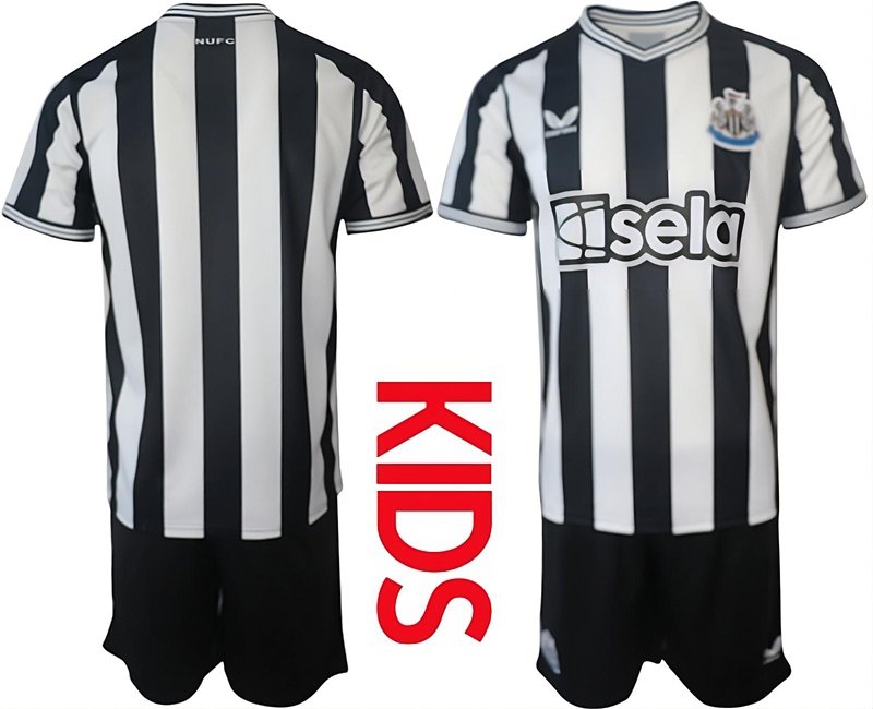 Newcastle United Dětské Fotbalové Dresy Komplet 23-24 Domácí Krátký Rukáv + trenýrky