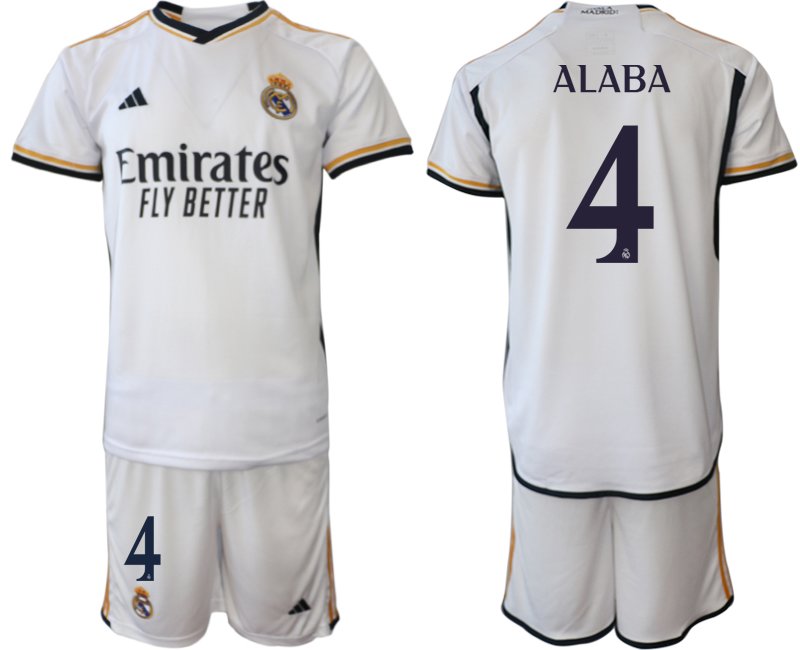 Pánský fotbalový dres Real Madrid Domácí 23/24 Krátký Rukáv ALABA 4