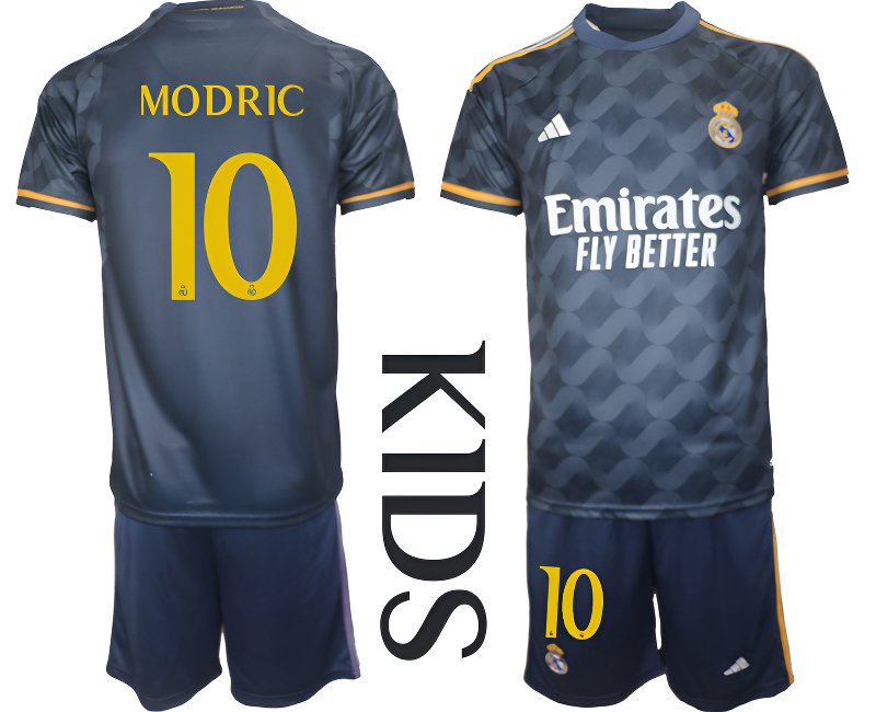 Modrić 10 Dětská venkovní fotbalová souprava Real Madrid 202324 modrá