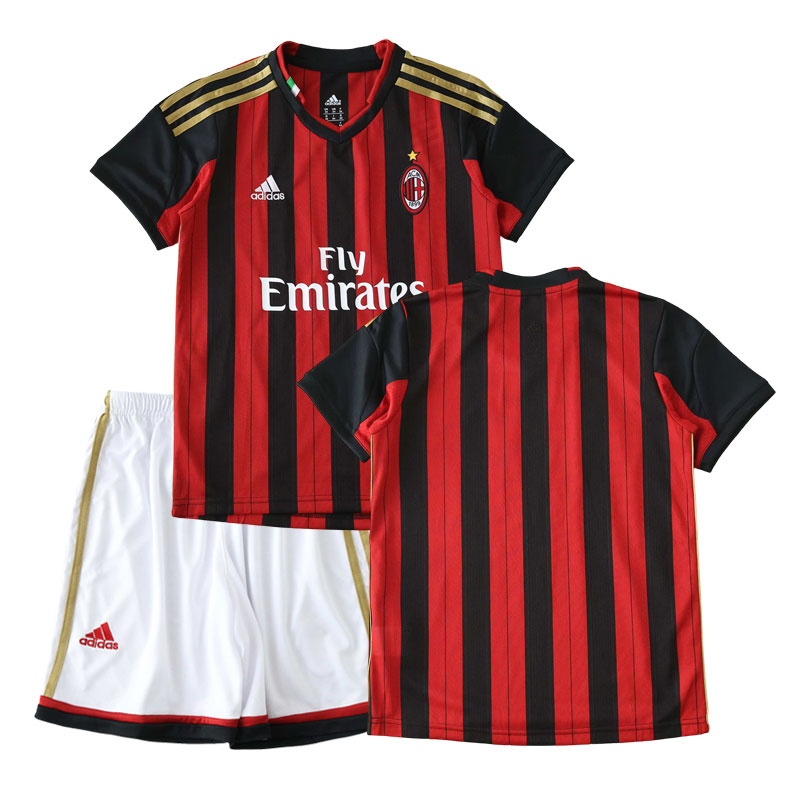 AC Milán Dres Domácí 2013-14 Retro Fotbalové Dresy pro Děti