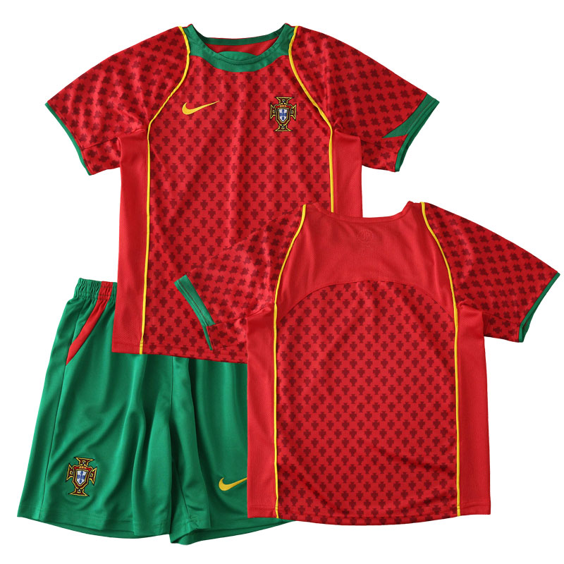 Dětské Fotbalové Dresy Portugalsko 2004 Domácí Dres Komplet