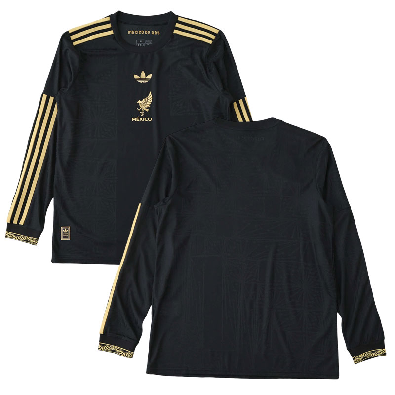 Fotbalové Dresy Mexiko 2025 Black Gold Cup Třetí Dres Mužské Dlouhý Rukáv