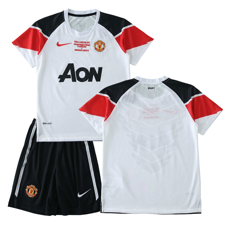 Dětský Fotbalové Dresy Komplet Man Utd Venkovní Champions League Final Retro 2010-11