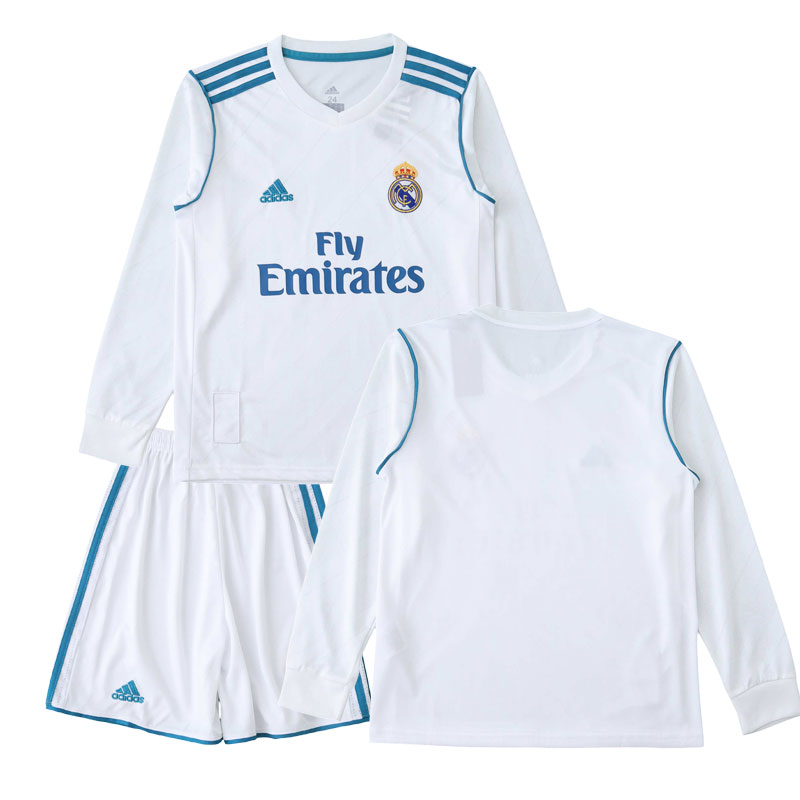 Dětský fotbalový dres Komplet Real Madrid retro 17-18 dlouhým rukávem