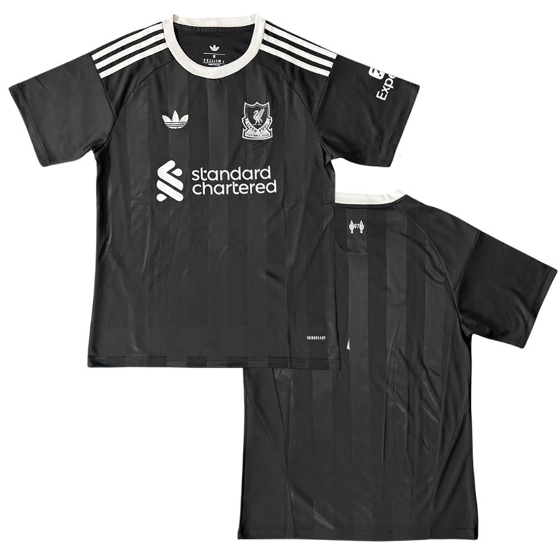 Černý brankářský fotbalový dres Liverpool FC 2025/26 pro muže