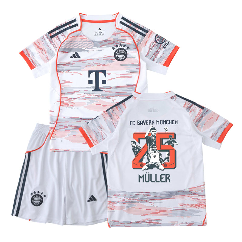 Dětský fotbalový komplet FC Bayern 2025/26 venkovní - Müller 25 pamětní edice
