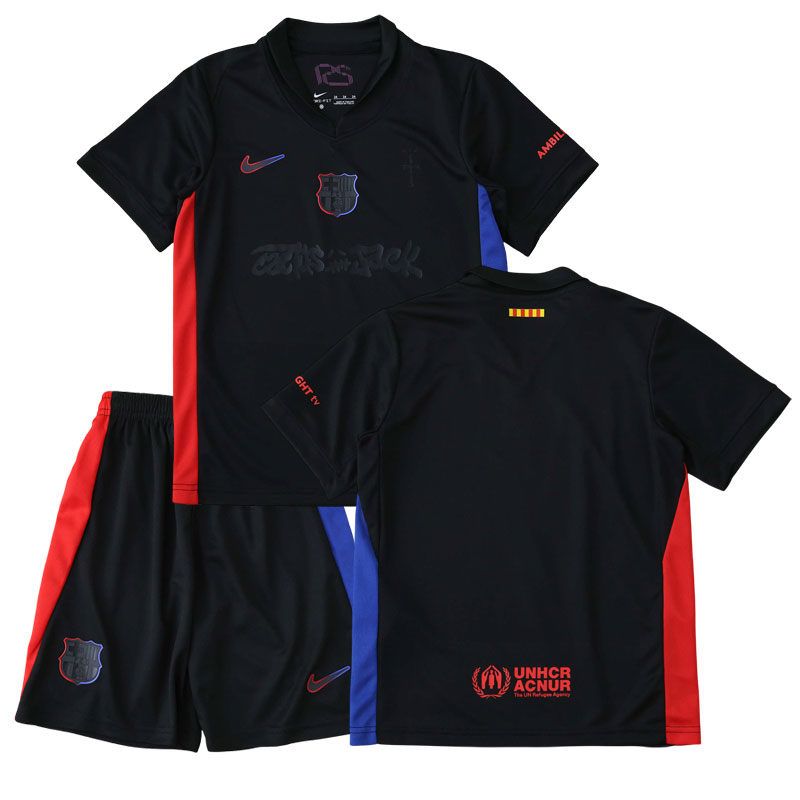 Dětský venkovní fotbalový dres 2024/25 FC Barcelona x Travis Scott Cactus Jack edice