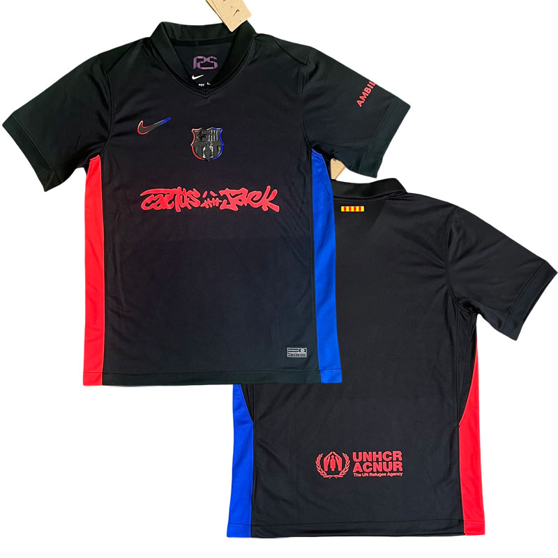 FC Barcelona x Travis Scott černý fotbalový dres 2025 pro muže