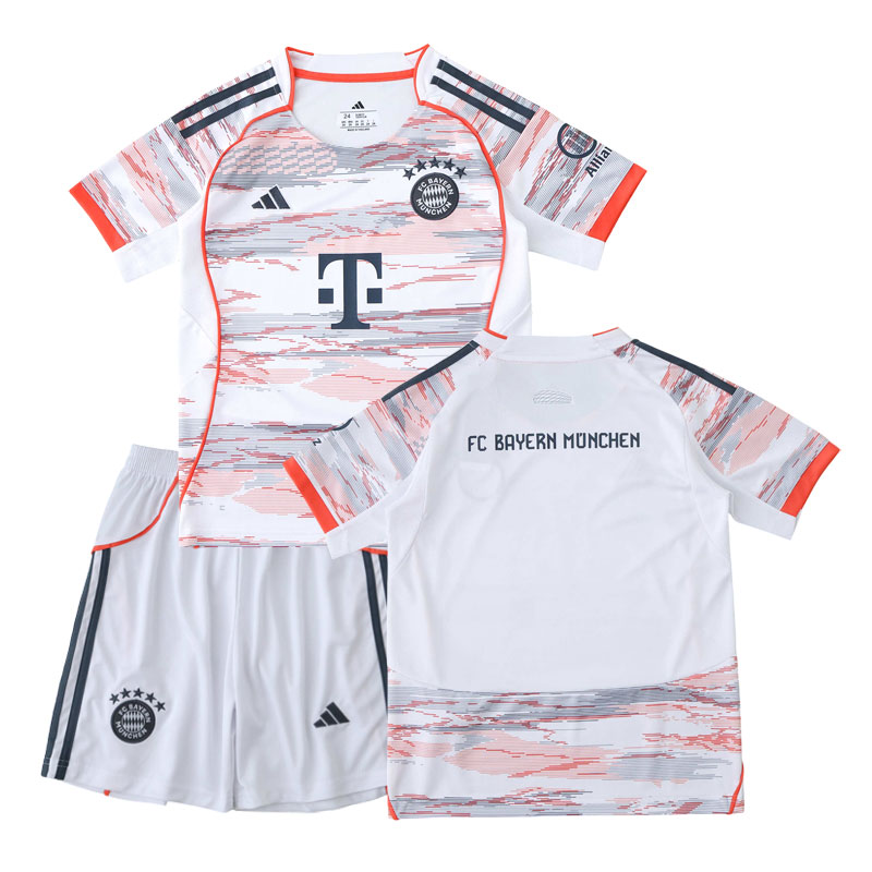 FC Bayern Mnichov Dětské Venkovní Fotbalové Dresy Komplet 2025-26