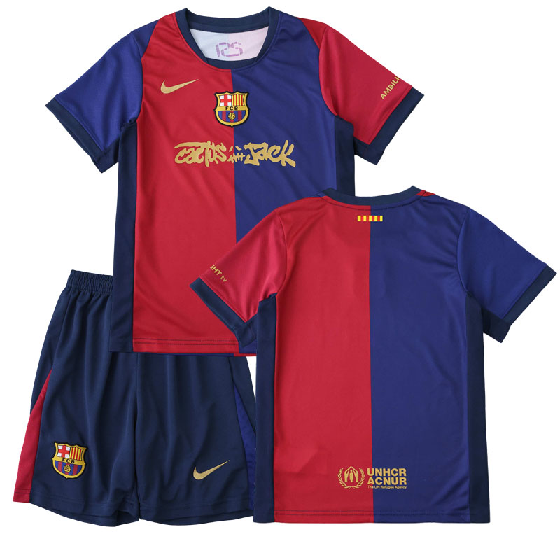 Fotbalový dres Travis Scott x Barcelona 2024/25 domácí pro děti