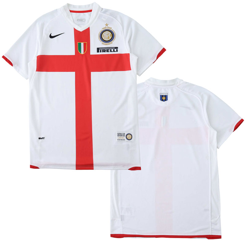 Inter Milán Venkovní Dres 2007/08 krátký rukáv retro styl pro muže