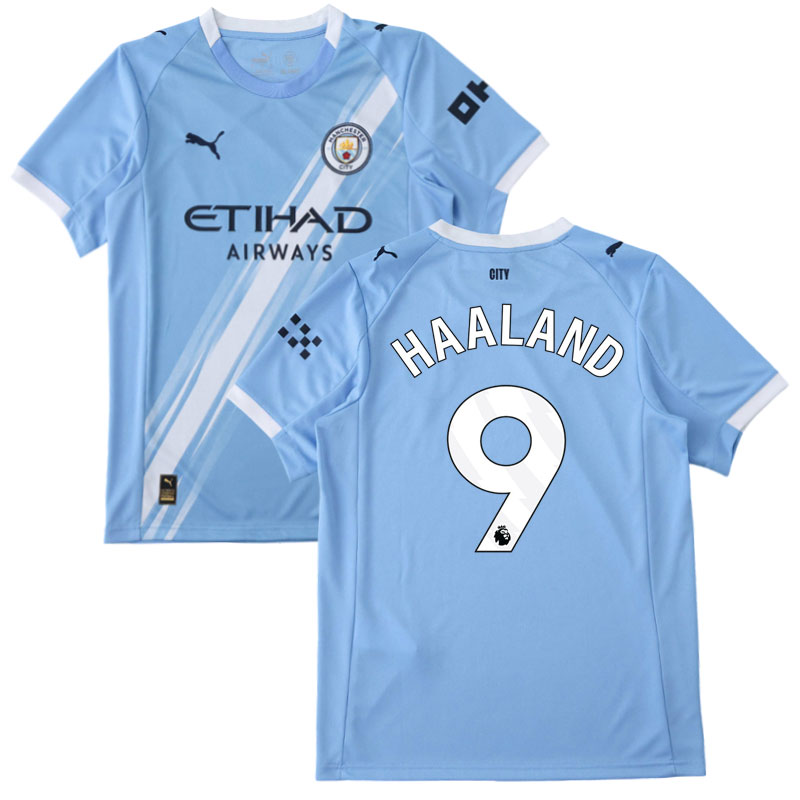 Man City 2025/26 domácí fotbalový dres - Haaland 9 na zádech