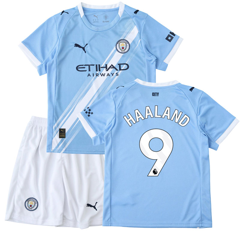 Manchester City dětský domácí komplet 2025/26 s potiskem Haaland #9