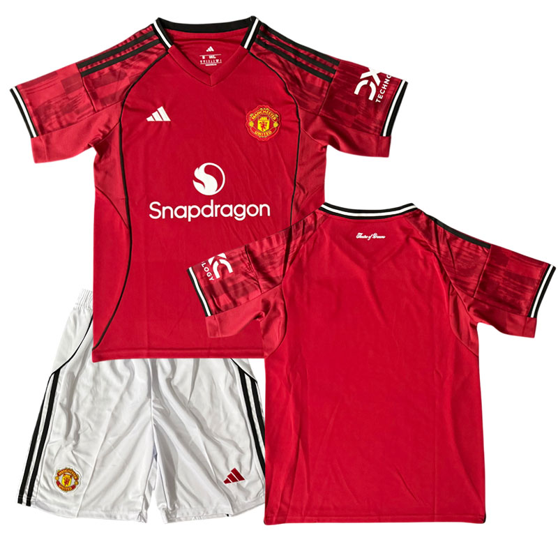 Manchester United domácí sada 2025/26 pro děti - možnost personalizace