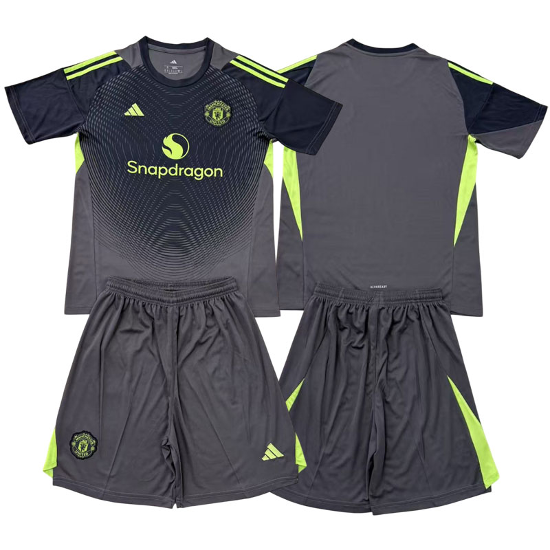 Černý dětský fotbalový dres Manchester United 2025/26 brankářský set