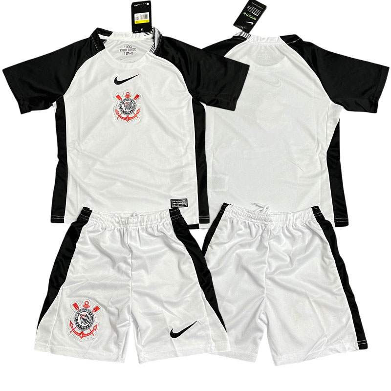 Corinthians bílý fotbalový dres 2025/26 domácí verze pro děti