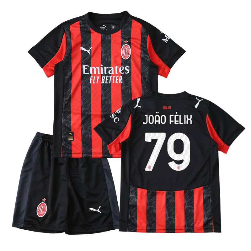Dětská domácí sada AC Milán 2025-26 tričko a kraťasy s João Félix 79