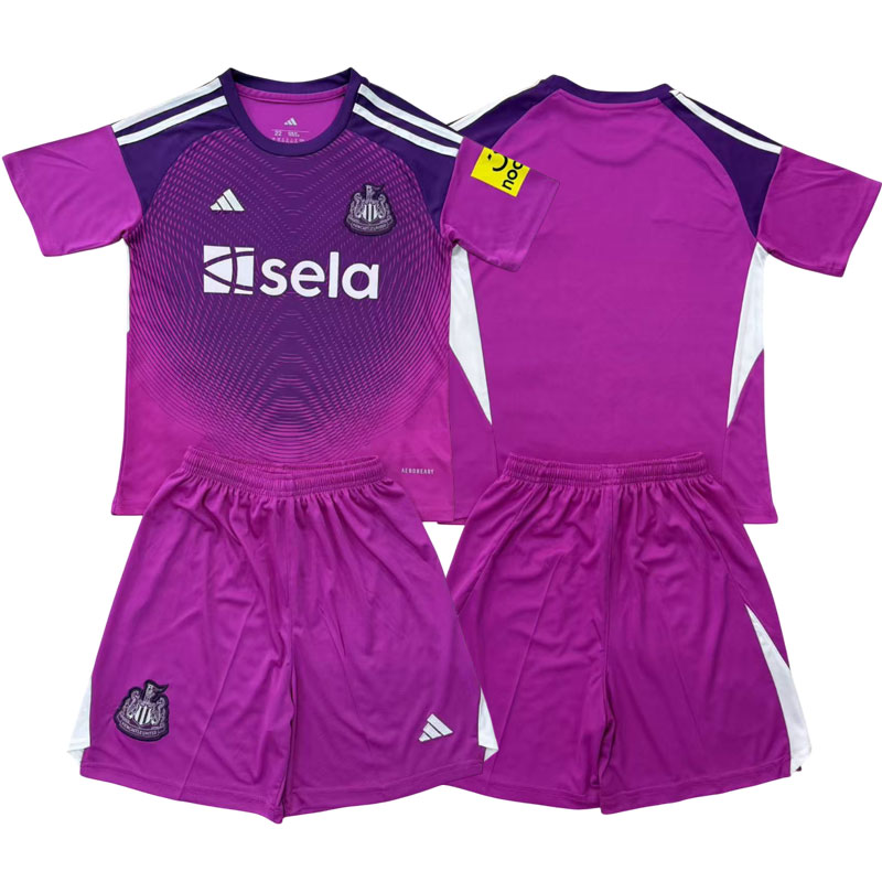 Dětský brankářský dres Newcastle United 2025/26 – fialový fotbalový set