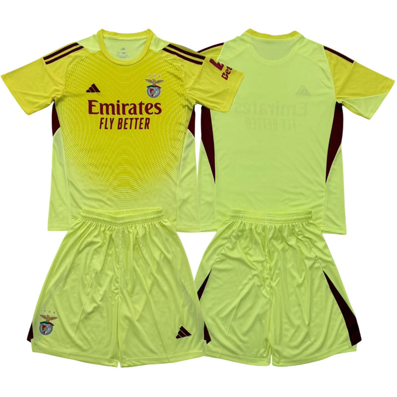 Dětský brankářský dres SL Benfica 2025/26 žlutý fotbalový komplet