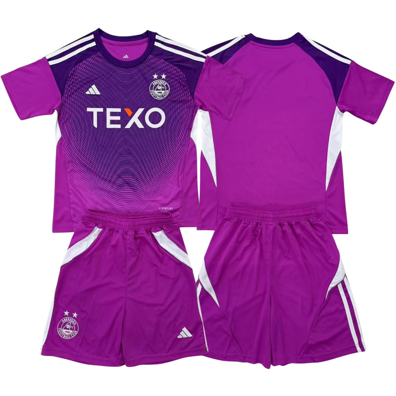 Dětský fialový brankářský fotbalový dres Aberdeen FC 2025/26