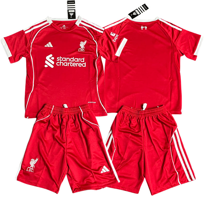 Liverpool domácí fotbalový dres 2025/26 pro děti
