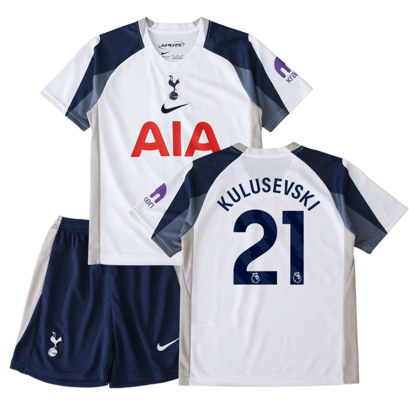Tottenham Hotspur 2025/26 domácí sada pro děti - Kulusevski 21 na zádech