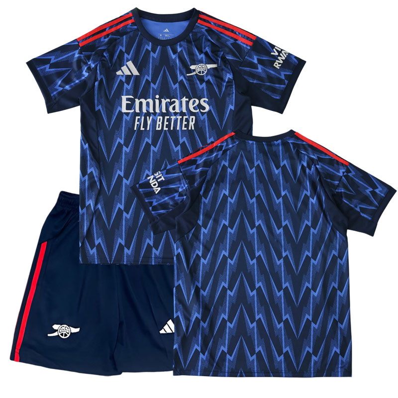 Arsenal 2025/26 dětský venkovní fotbalový dres s krátkými rukávy + šortky