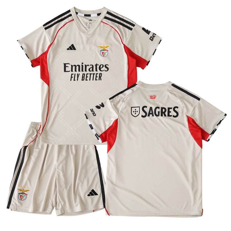 Dětský venkovní dres Benfica 2025/26 - fotbalová sada (tričko + šortky)