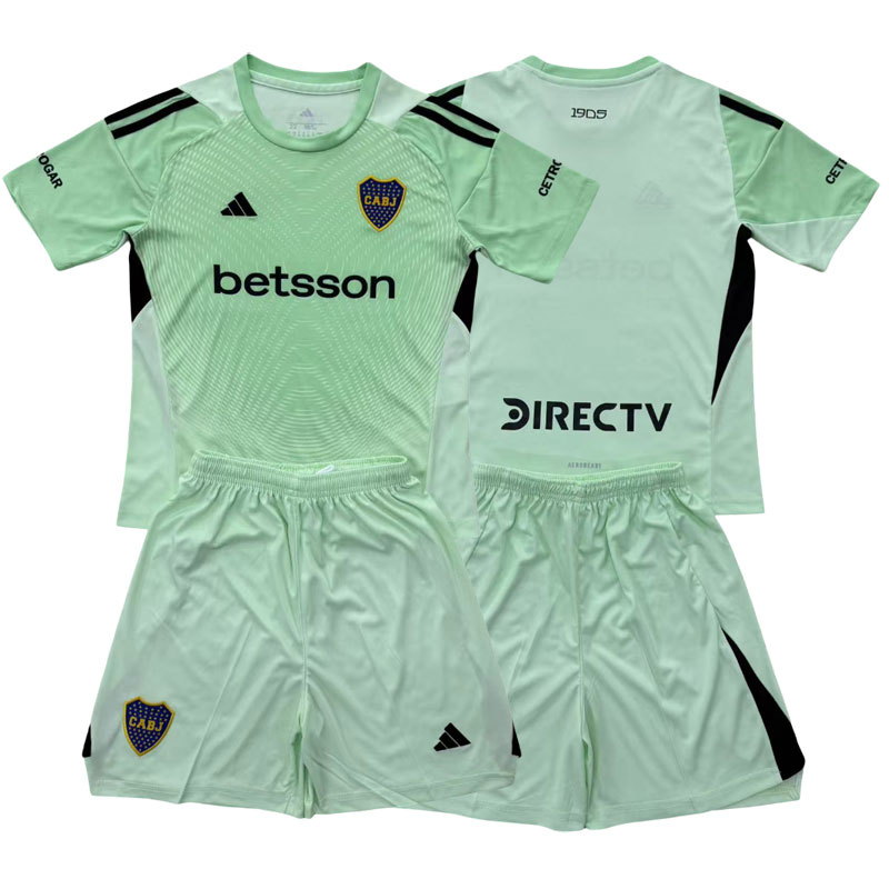 Boca Juniors dětský brankářský fotbalový dres 2025/26 zelený set