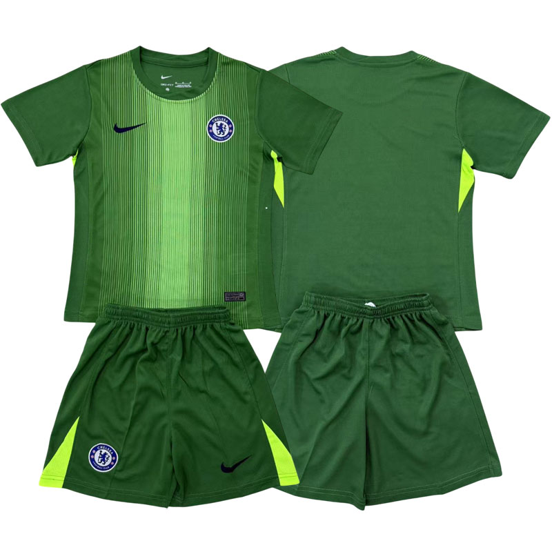 Dětský brankářský fotbalový dres Chelsea 2025/26 - zelená verze