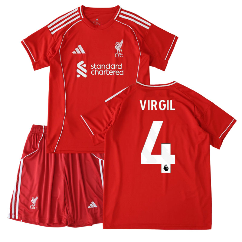 Dětský domácí fotbalový set Liverpool 2025/26 – Van Dijk 4 na zádech