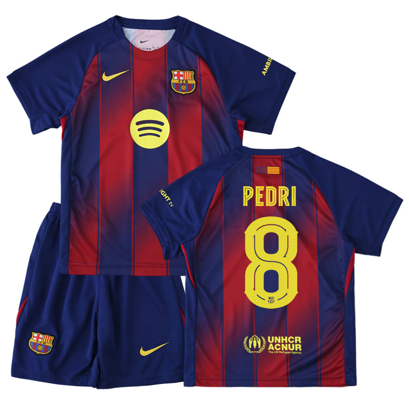 Dětský fotbalový dres FC Barcelona 2025/26 - domácí sada s potiskem PEDRI 8