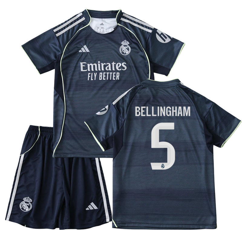 Dětský fotbalový dres Real Madrid 2025/26 Bellingham 5 venkovní sada