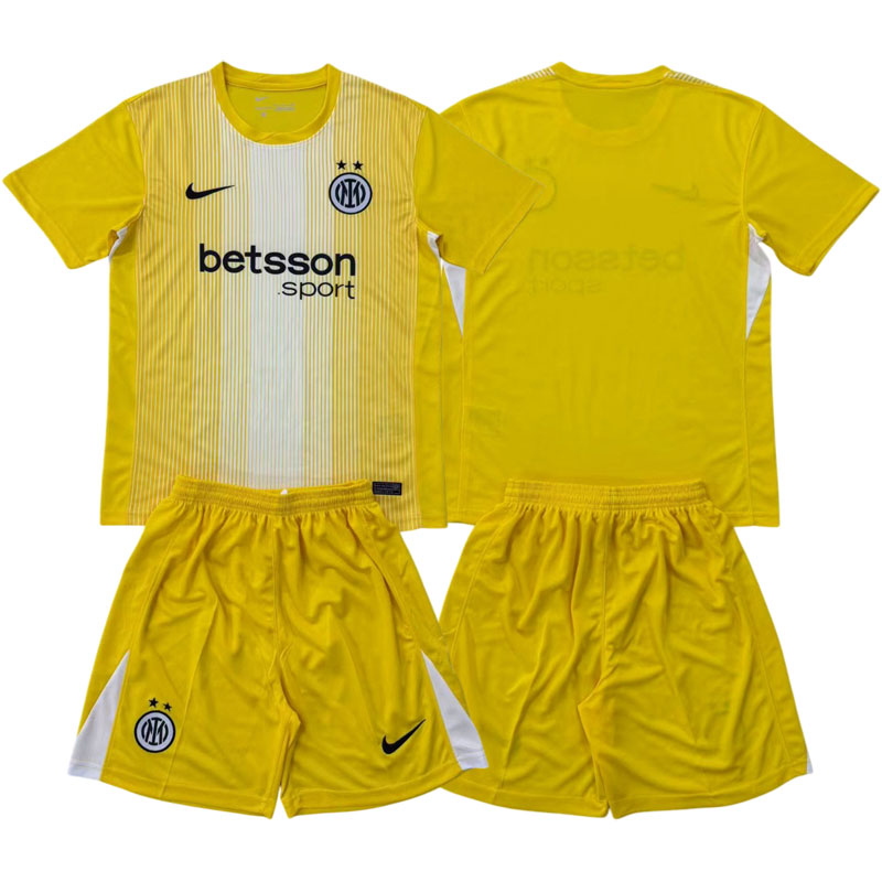 Dětský žlutý brankářský dres Inter Milán 2025/26 pro děti