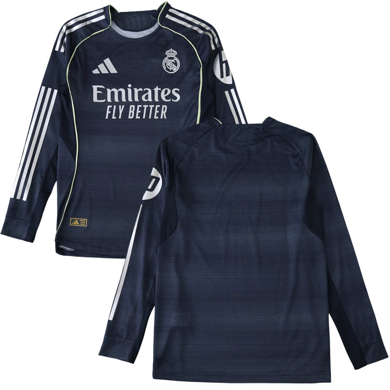 Dlouhý rukáv Real Madrid 2025/26 venkovní fotbalové triko