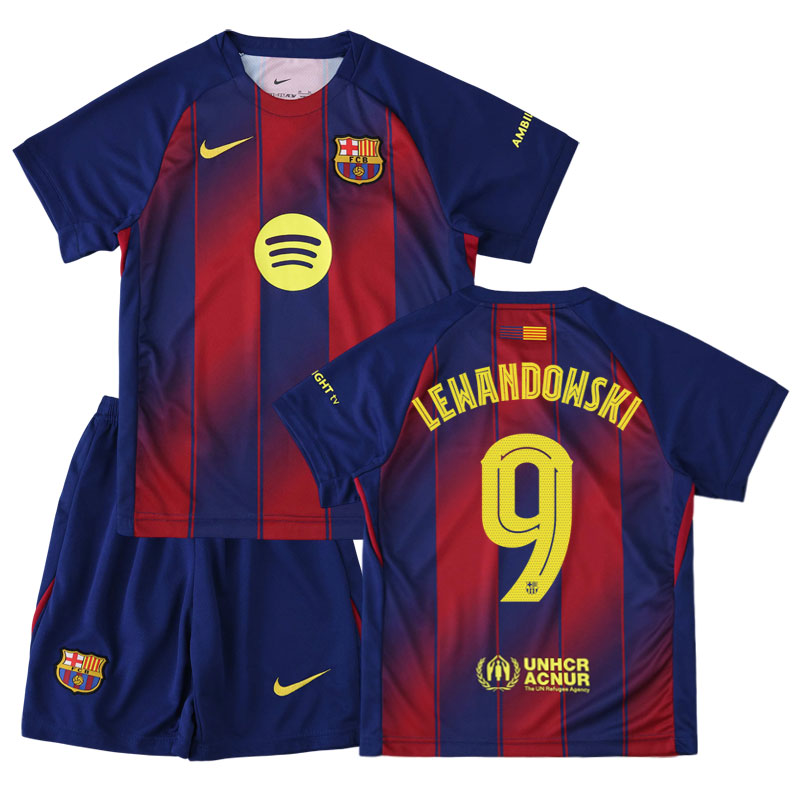 FC Barcelona dětský domácí dres 2025/26 - Lewandowski 9 na zádech