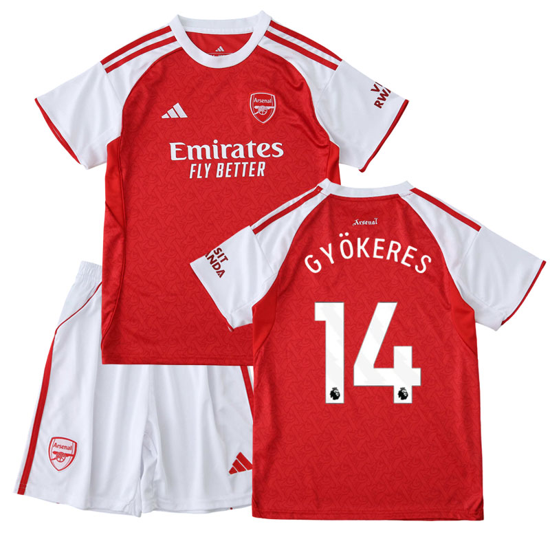 Dětský fotbalový dres Arsenal 2025/26 – domácí sada s potiskem Gyökeres 14