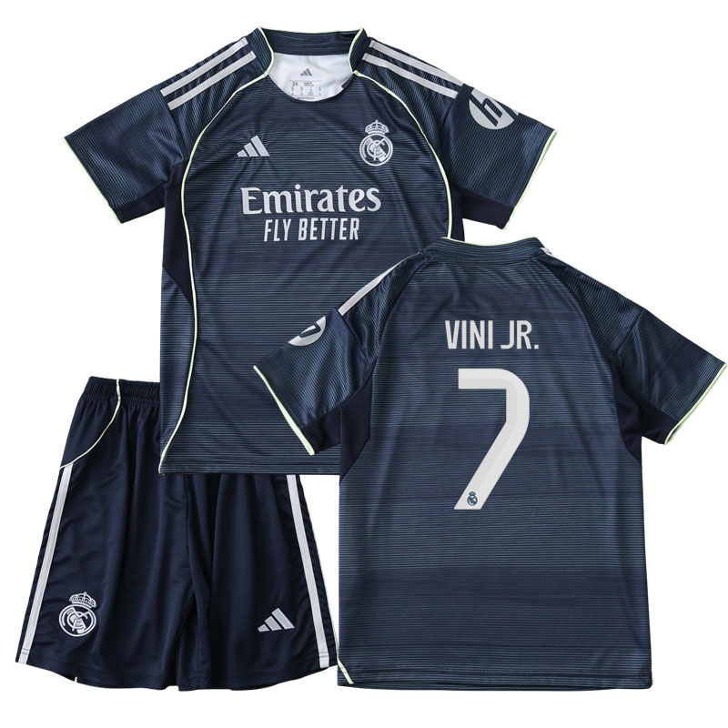 Fotbalový dres Real Madrid 25/26 pro děti - venkovní set s potiskem Vini Jr. 7