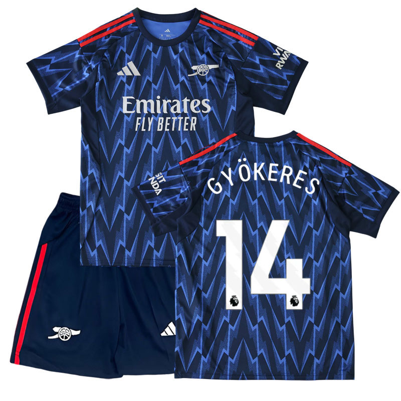 Arsenal fotbalový dres 2025/26 pro děti – venkovní sada s potiskem Gyökeres 14