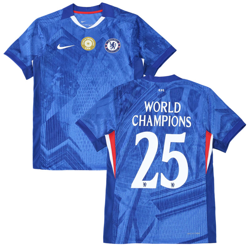 Chelsea domácí dres pro muže 2025-26 – World Champions badge na hrudi