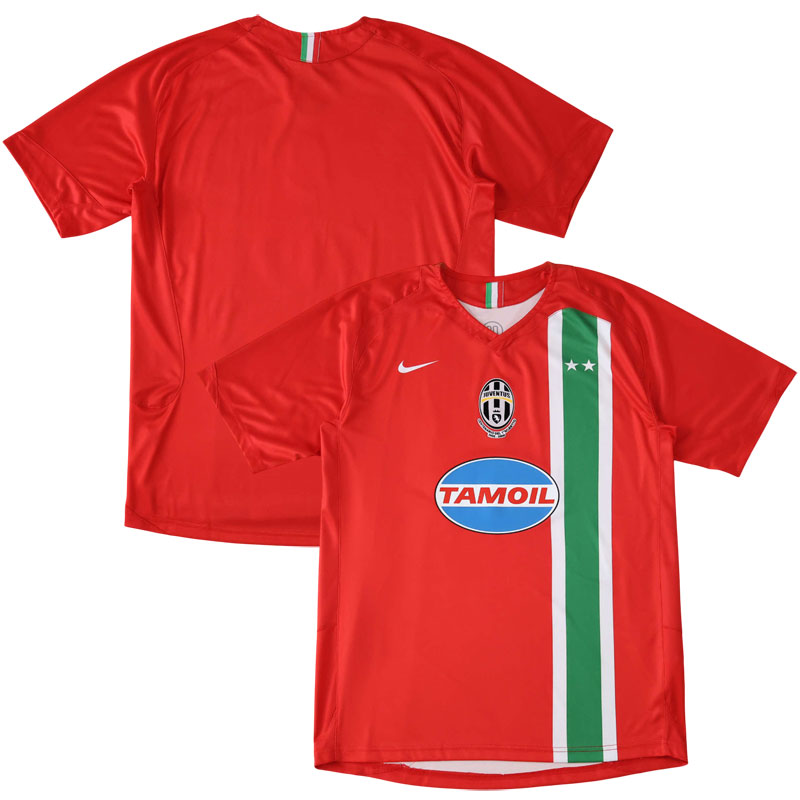 Retro červený fotbalový dres Juventus 2005/06 venkovní