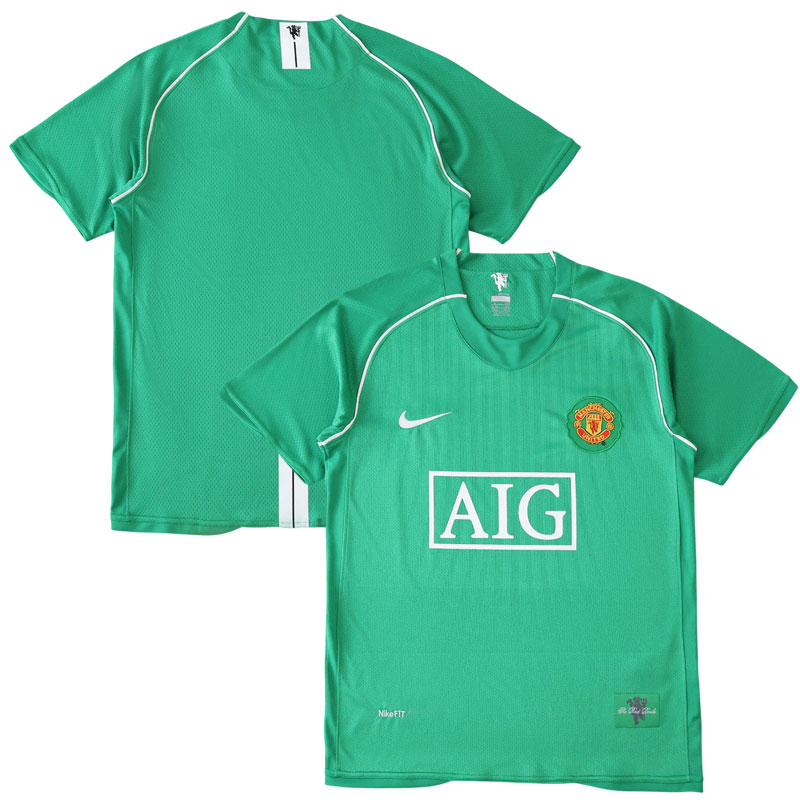 Retro fotbalový dres Manchester United 07/08 zelený brankářský dres pro muže