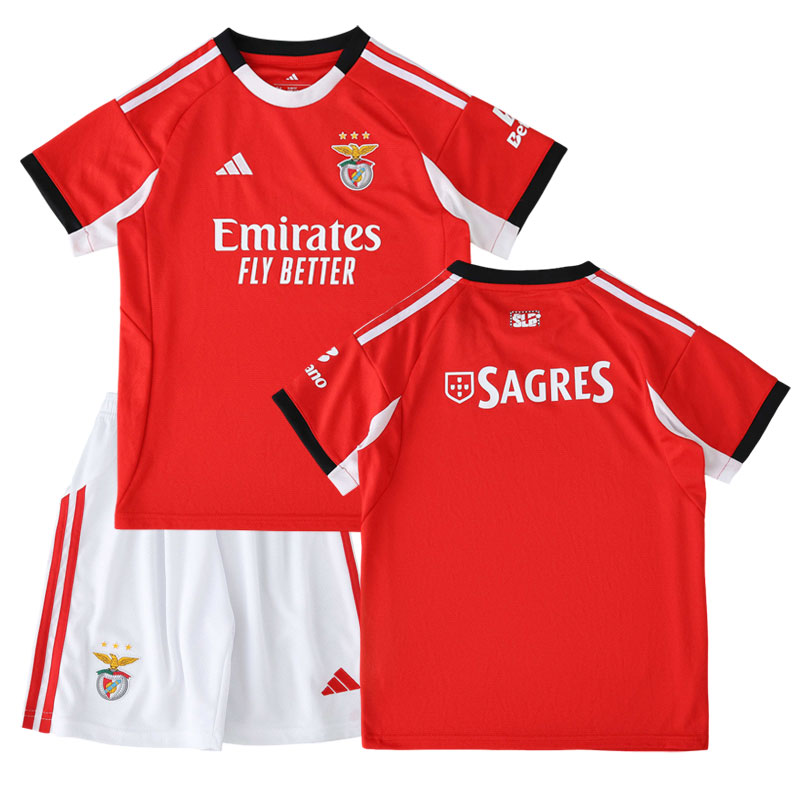SL Benfica domácí dětský fotbalový dres 2025/26 červené tričko a šortky