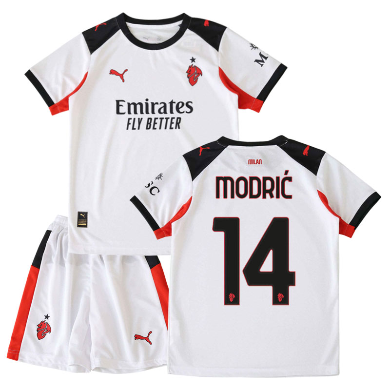 AC Milan venkovní dres 2025/26 Modrić 14 – dětský fotbalový dres + šortky