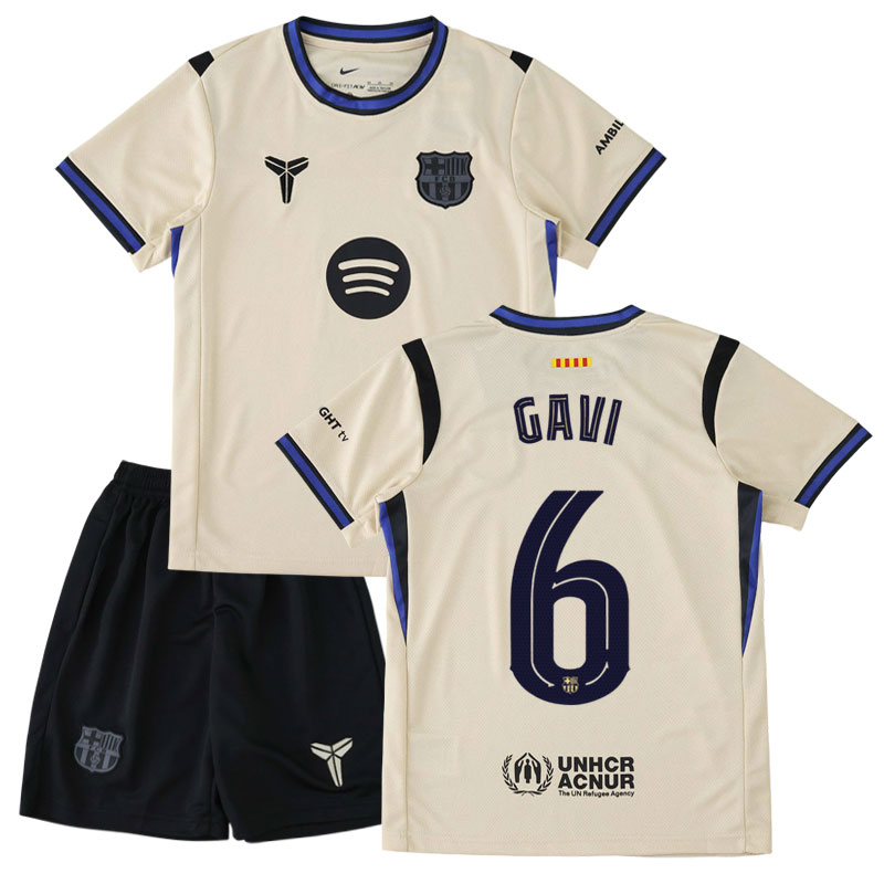 FC Barcelona venkovní fotbalový dres pro děti 2025/26 - Gavi 6 na zádech