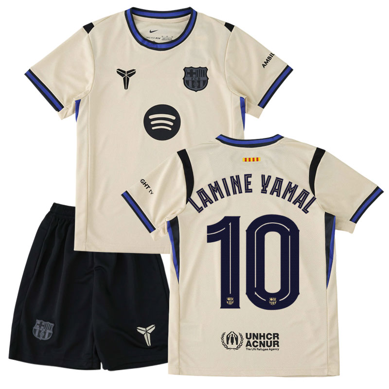 Fotbalová sada Lamine Yamal 10 Barcelona 2025/26 dětský venkovní dres + kraťasy