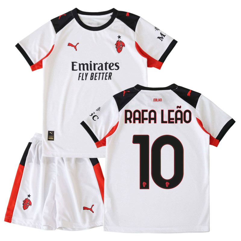 Komplet AC Milan 2025/26 venkovní dětský dres - Rafa Leão 10 fotbalový set