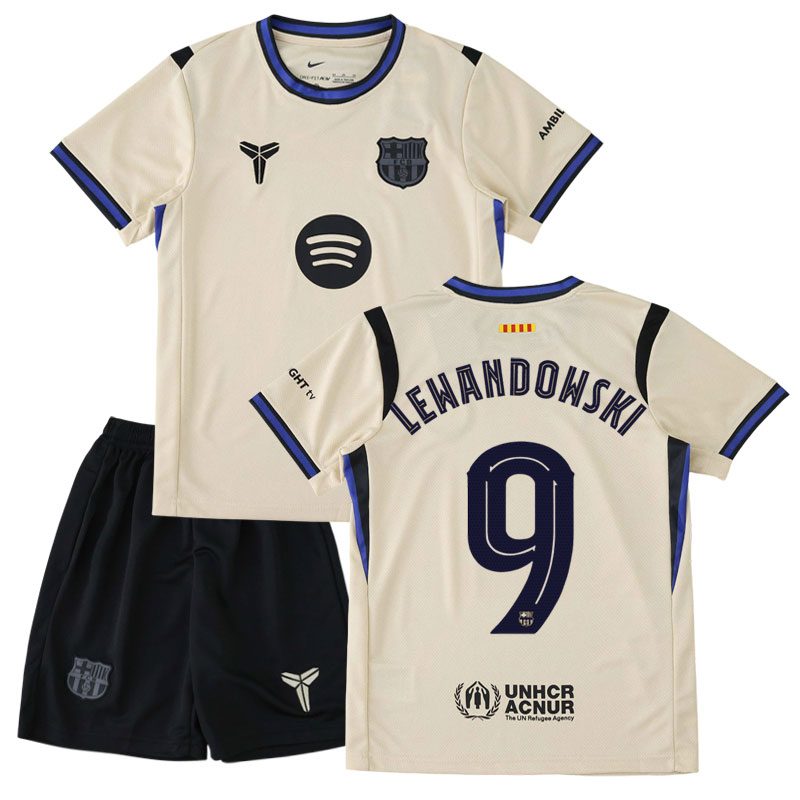 Lewandowski 9 FC Barcelona venkovní fotbalová sada 2025/26 pro děti - dres + šortky