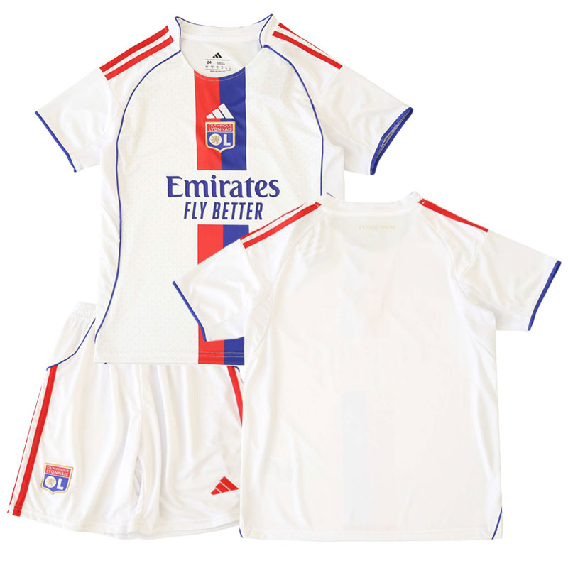 Olympique Lyon domácí fotbalový komplet 2025/26 pro děti - dres + šortky